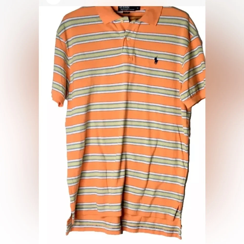 Lot of 2 Polo Ralph Lauren Golf Shirt Short Sleeve/ Long Sleeve Orange Size M